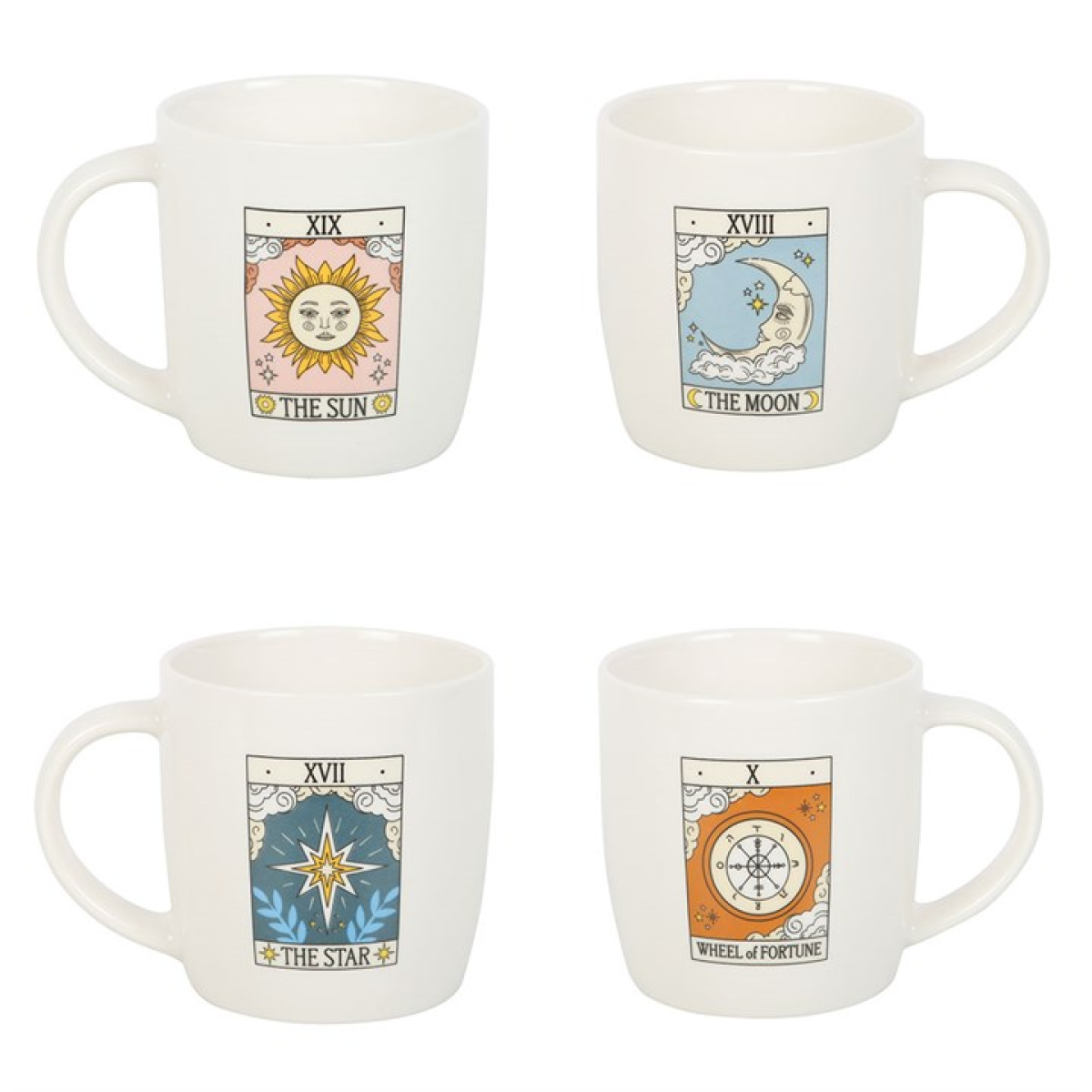 Set of 4 Vintage Tarot Mugs Something Different