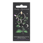 Deadly Nightshade Keyring with Black Obsidian