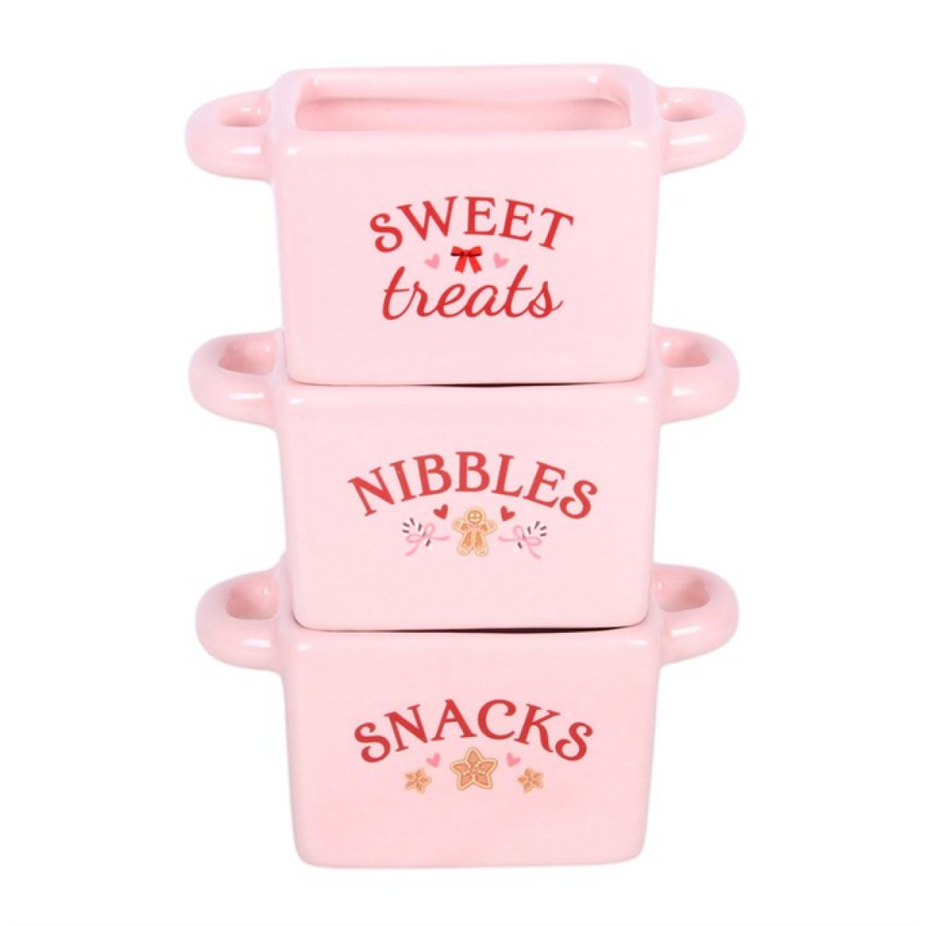 Sugarplum Bakery Ceramic Snack Bowls – Set of 3