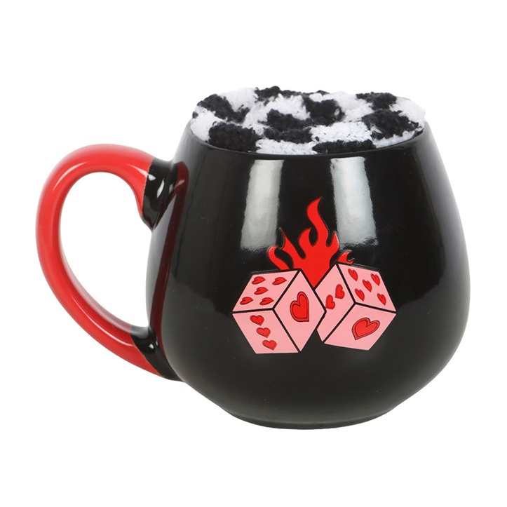 Black Dice Mug and Socks Set