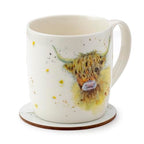 Puckator Jan Pashley Highland Coo Cow Porcelain Mug & Coaster Set Puckator