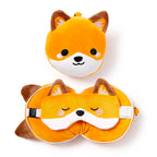 Relaxeazzz Adoramals Finnick The Fox Round Plush Travel Pillow & Eye Mask Relaxeazzz