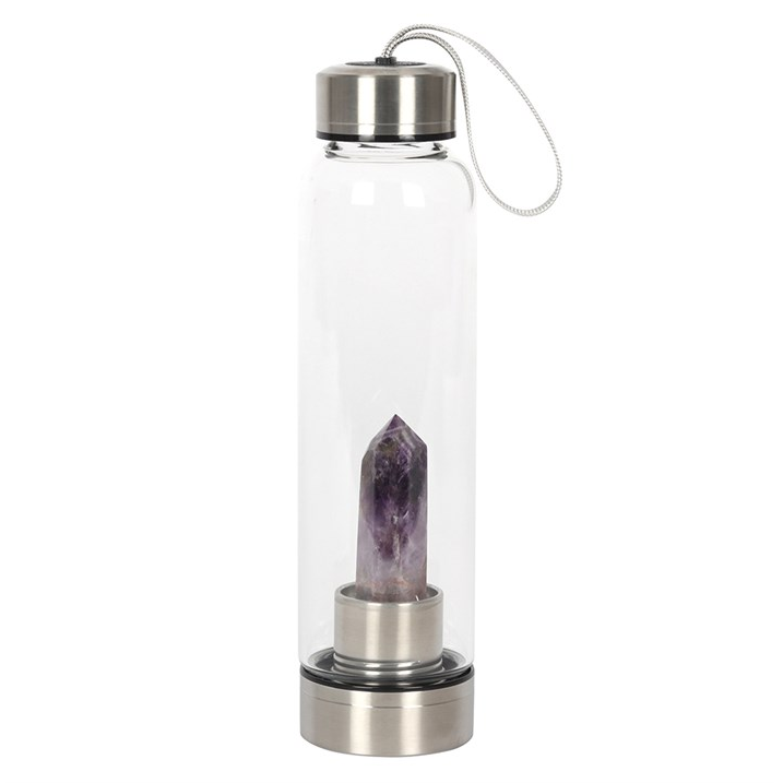 Amethyst Calming Glass Water Bottle