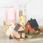 Pink House Incense Cone Burner with Pumpkins