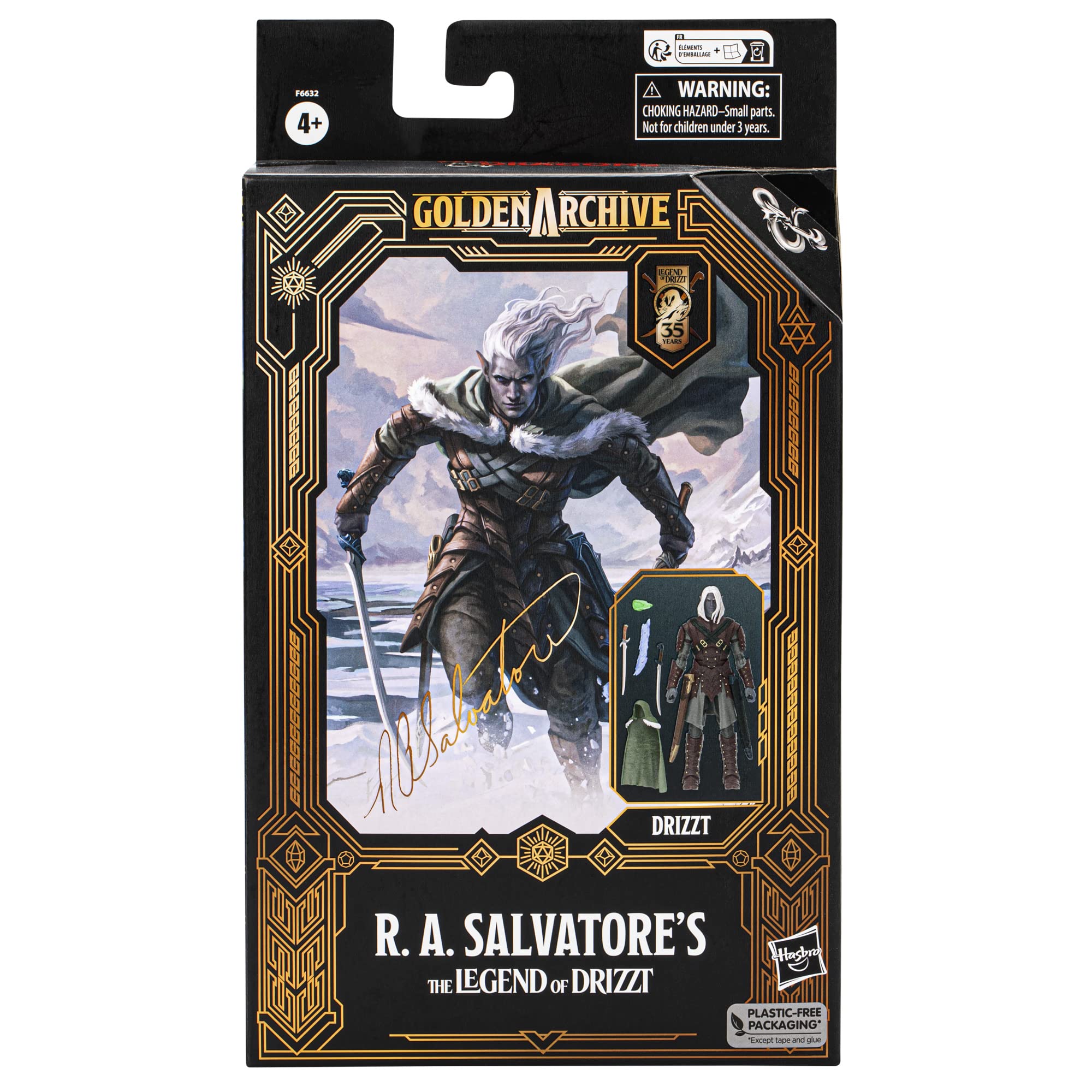 Dungeons & Dragons R.A. Salvatore's The Legend of Drizzt Golden Archive 6" Scale Drizzt Action Figure Dungeons & Dragons