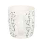White Happy Cat Print Mug