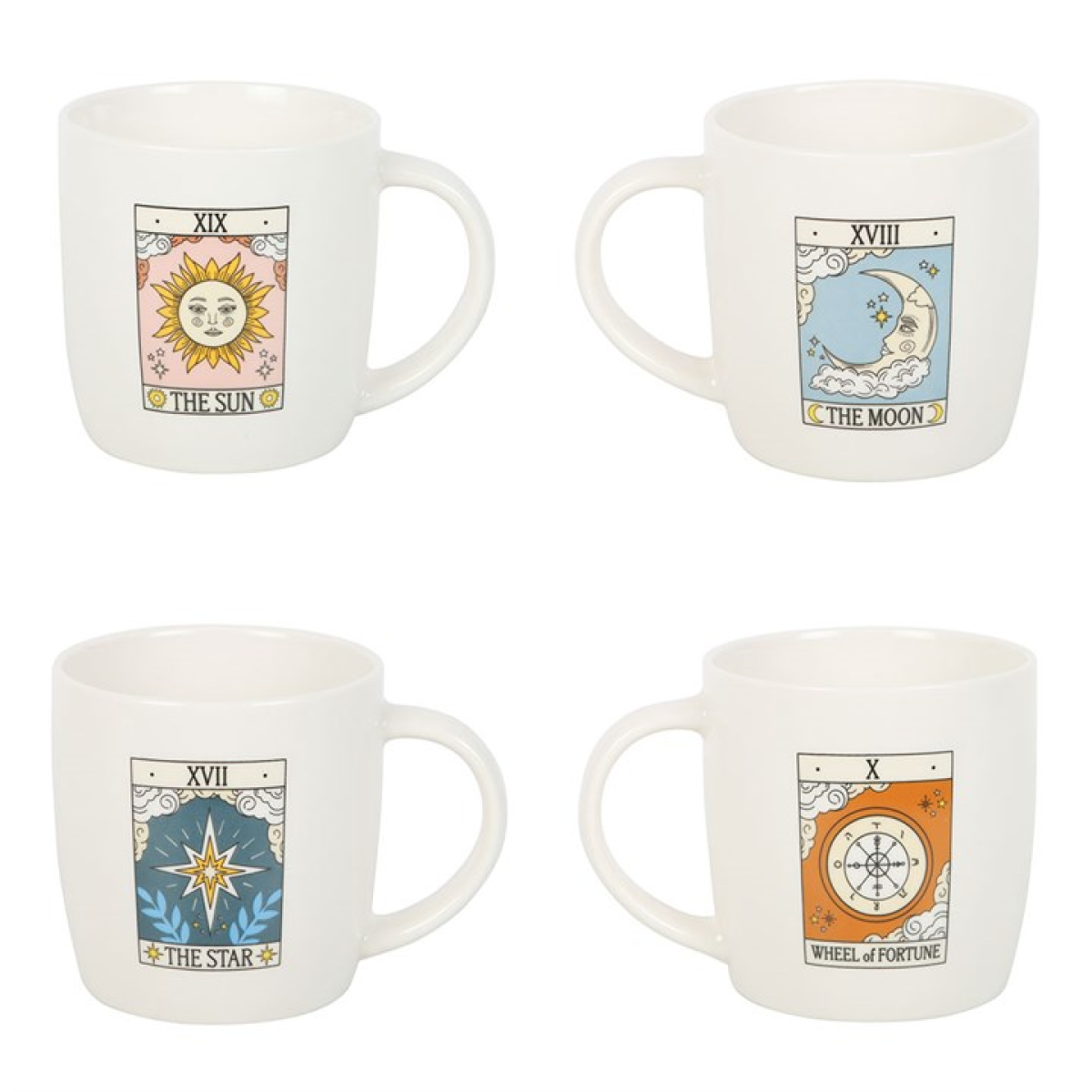 Set of 4 Vintage Tarot Mugs Something Different