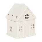 White Gingerbread House Ceramic Oil Burner