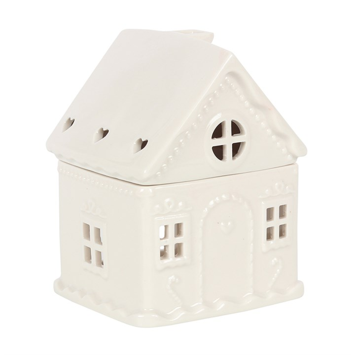 White Gingerbread House Ceramic Oil Burner