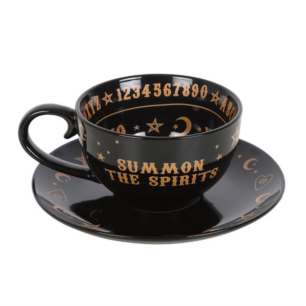 Black Talking Board Teacup and Saucer Something Different