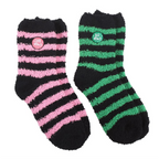 Set of 2 Good Witch and Bad Witch Fluffy Socks Something Different