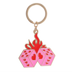 Flaming Dice Keyring