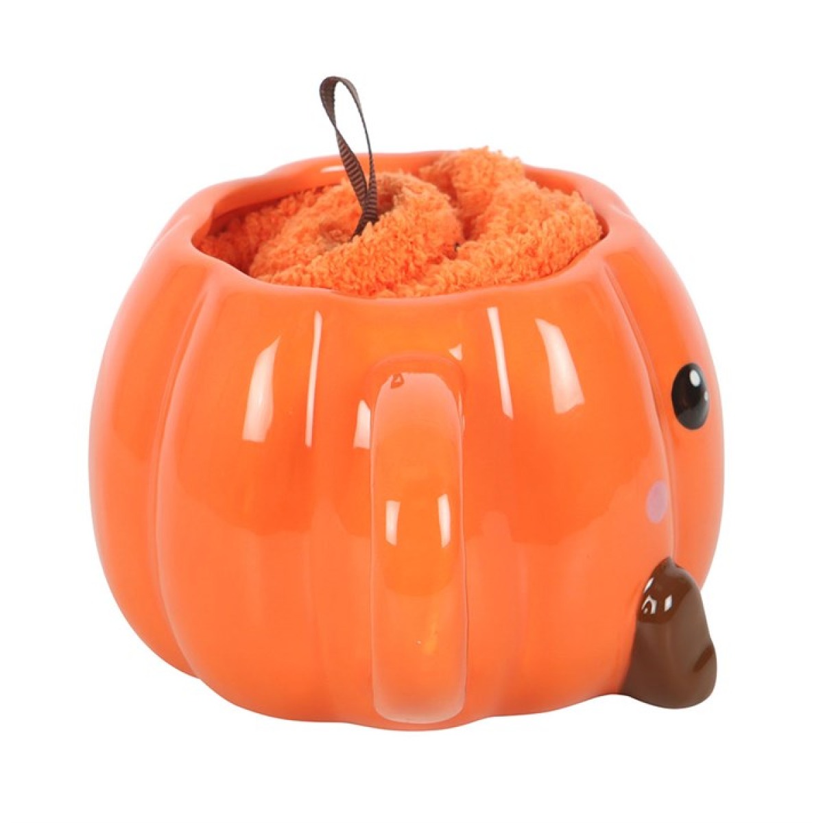 Cute Smiling Pumpkin Mug and Socks Set Something Different