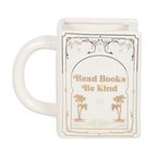 Read Books Be Kind White Book Shaped Mug