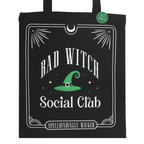 Bad Witch Social Club Polycotton Tote Bag with Pin Badge