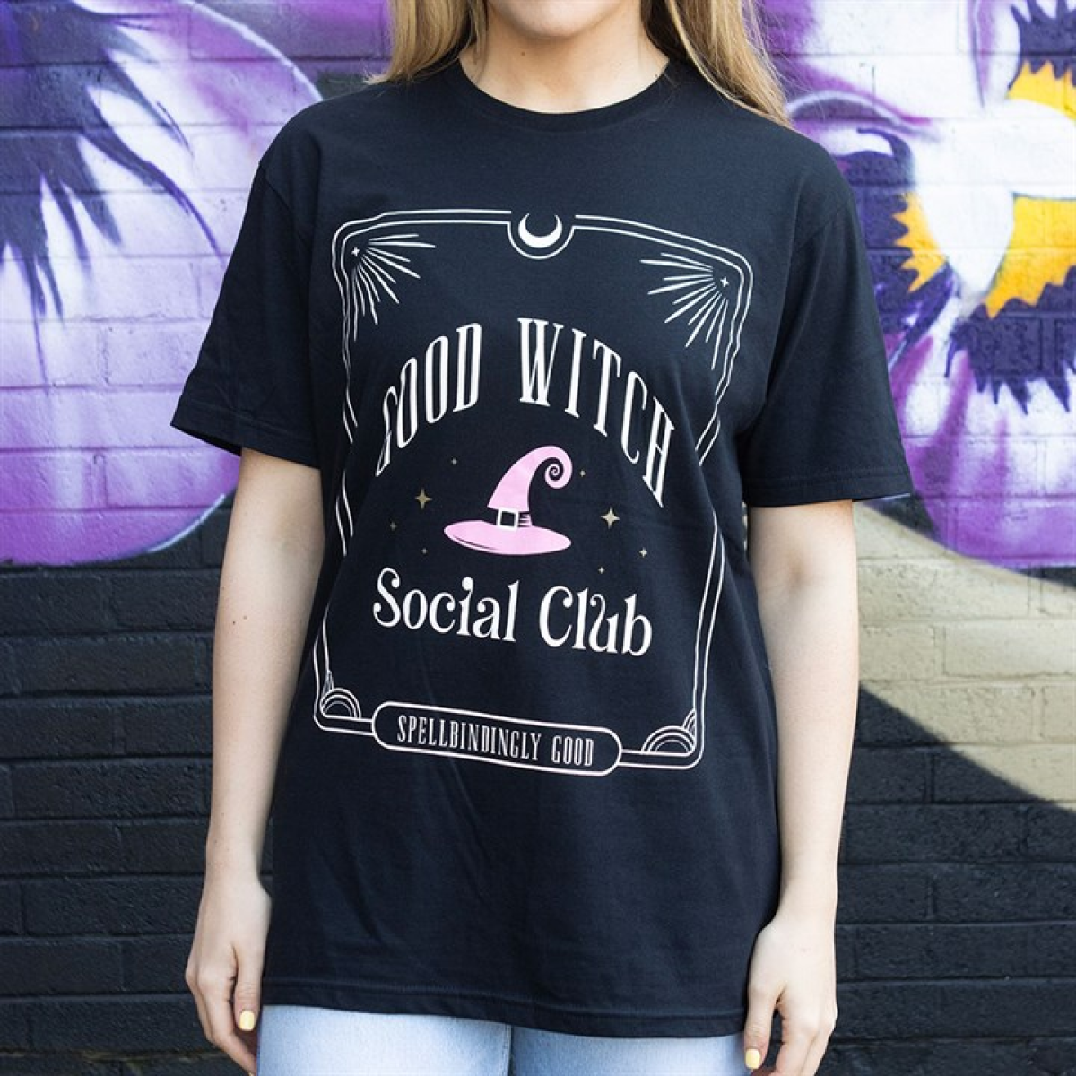 Pink Good Witch Social Club Unisex T-shirt Size S Something Different