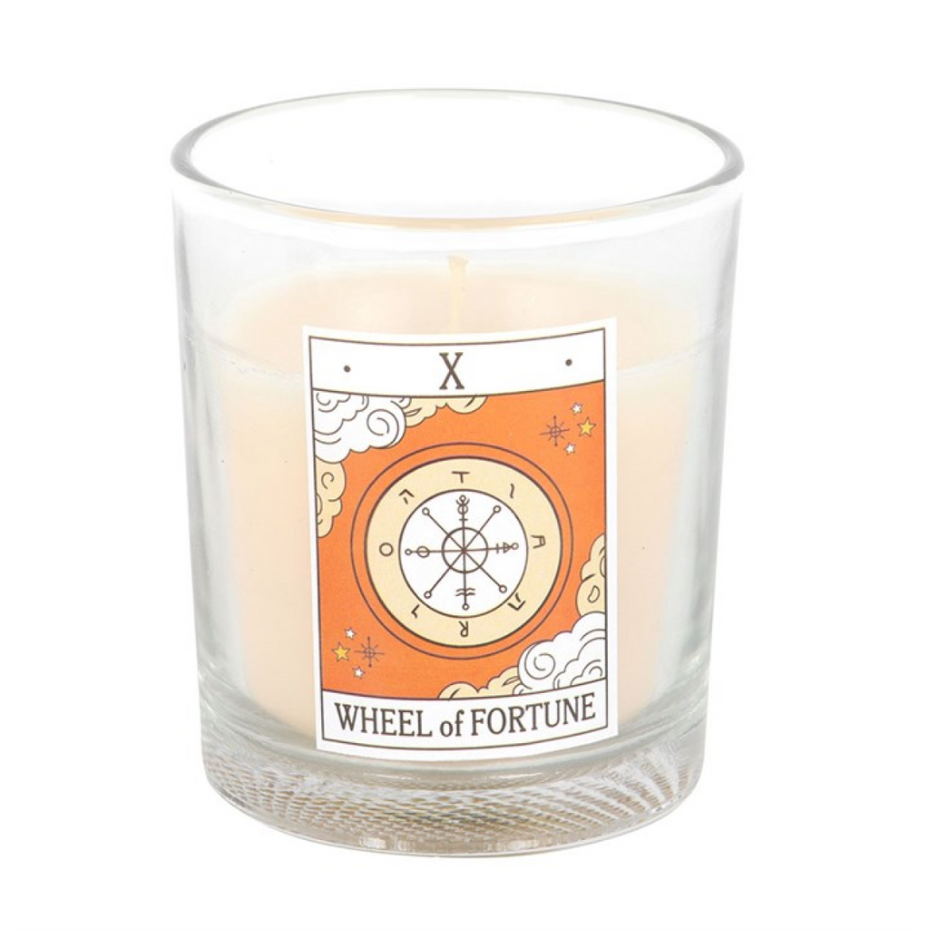 The Wheel of Fortune Vintage Tarot Orange Candle Something Different
