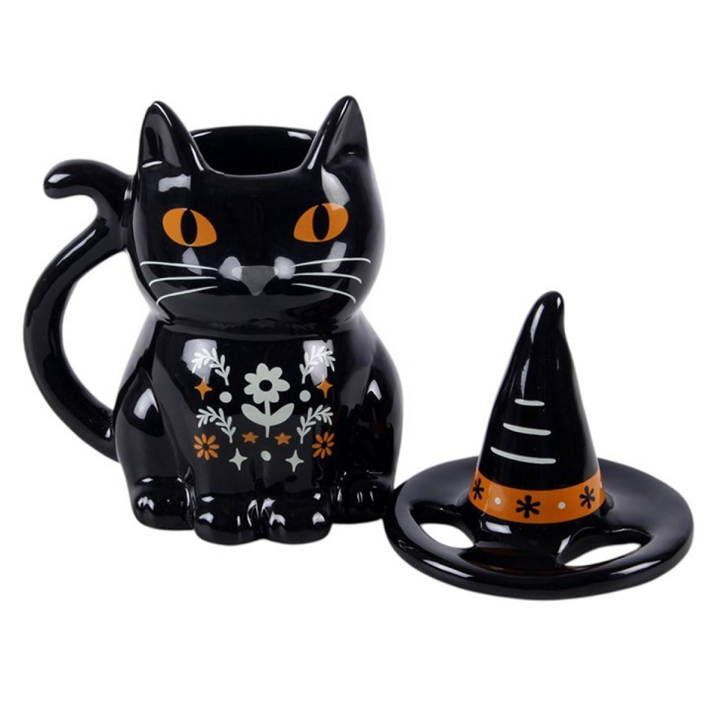 Frightful Folk Black Cat Lidded Mug