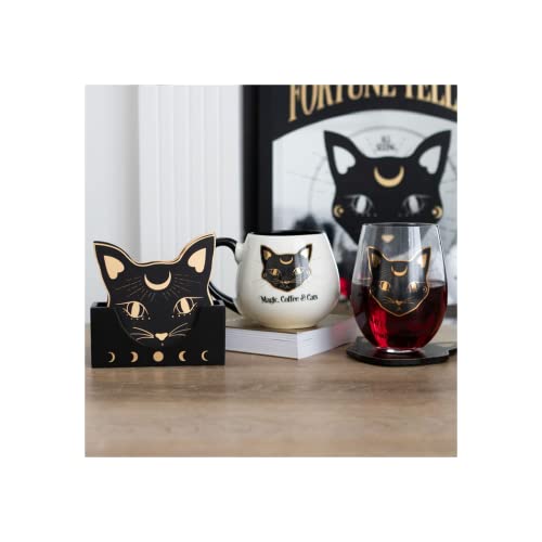 Mystic Mog Cat Face Coaster Set (Pack of 4) Something Different