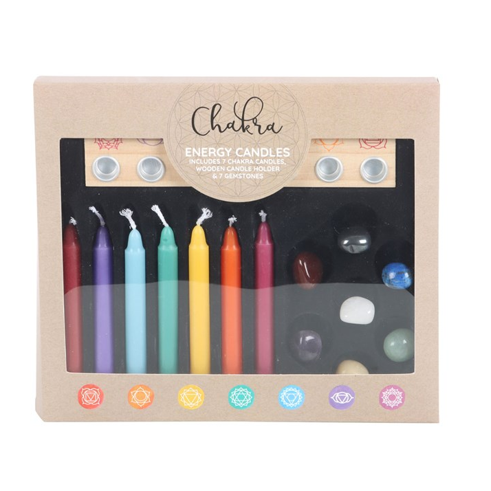 Chakra Energy Candle and Crystal Gift Set