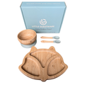 Fox Bamboo Feeding Set – Plate, Bowl, Spoon & Fork Gift Set