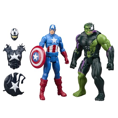 Marvel Avengers Venom Versus Titan Hero Captain America & Hulk Figure Set 30cm