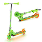 Xootz Wild Rider Green Folding Scooter – LED Light-Up Deck & Wheels