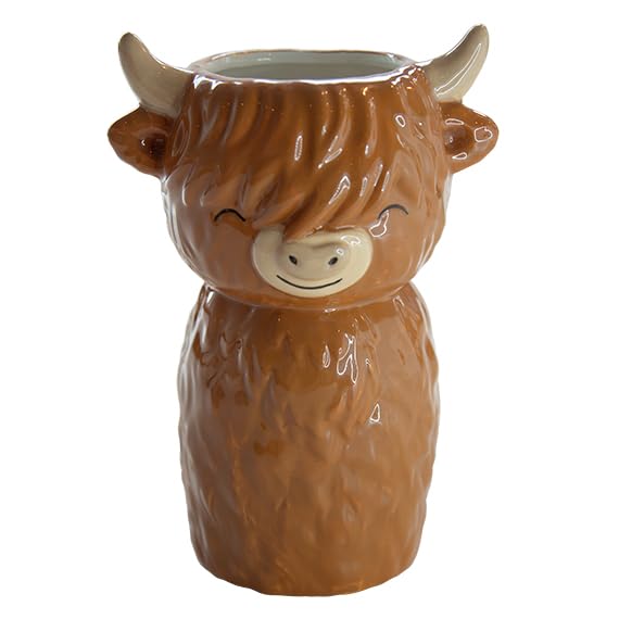 Sass & Belle Highland Cow Shaped Vase