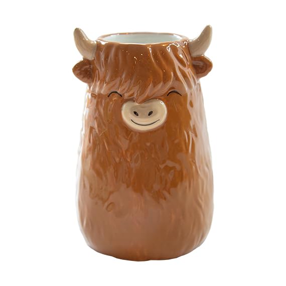 Sass & Belle Highland Cow Small Vase