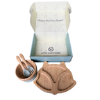 Fox Bamboo Feeding Set – Plate, Bowl, Spoon & Fork Gift Set