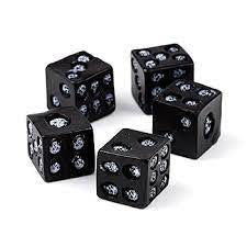 Puckator Set of 5 Six-Sided Die with Inlaid Skulls Puckator