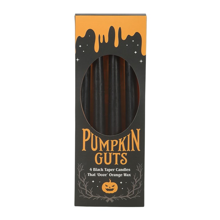 Set of 4 Pumpkin Guts Oozing Taper Candles