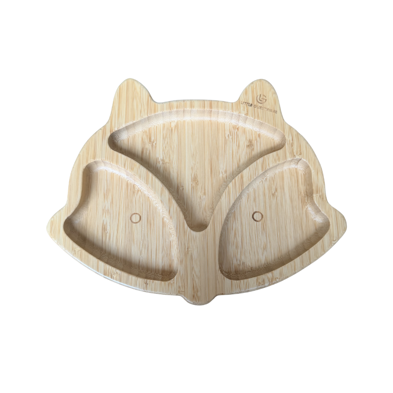 Fox Bamboo Feeding Set – Plate, Bowl, Spoon & Fork Gift Set
