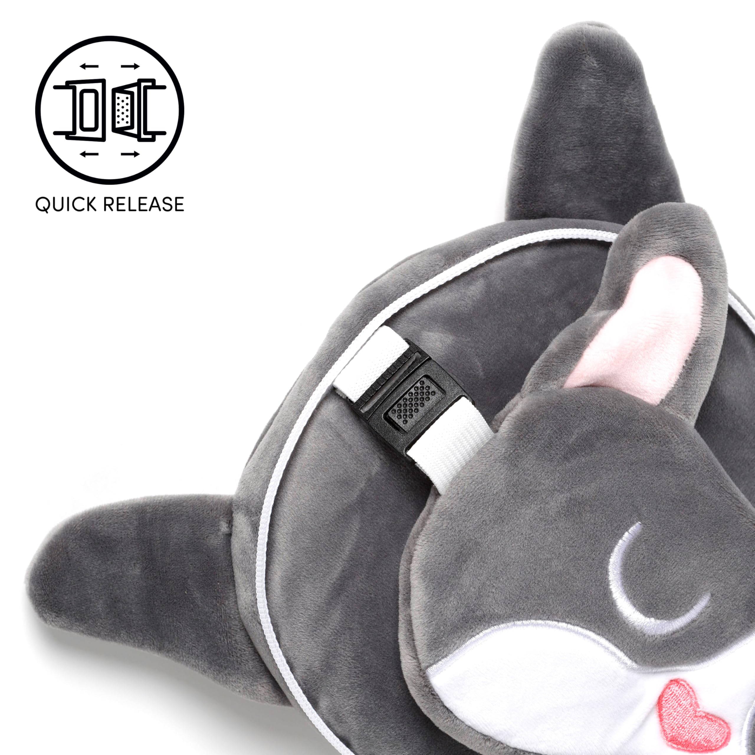 Relaxeazzz French Bulldog Round Plush Travel Pillow & Eye Mask Relaxeazzz