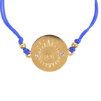 Gold-Toned All Seeing Eye Blue String Bracelet