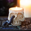 Skull Tealight Holder with Snake