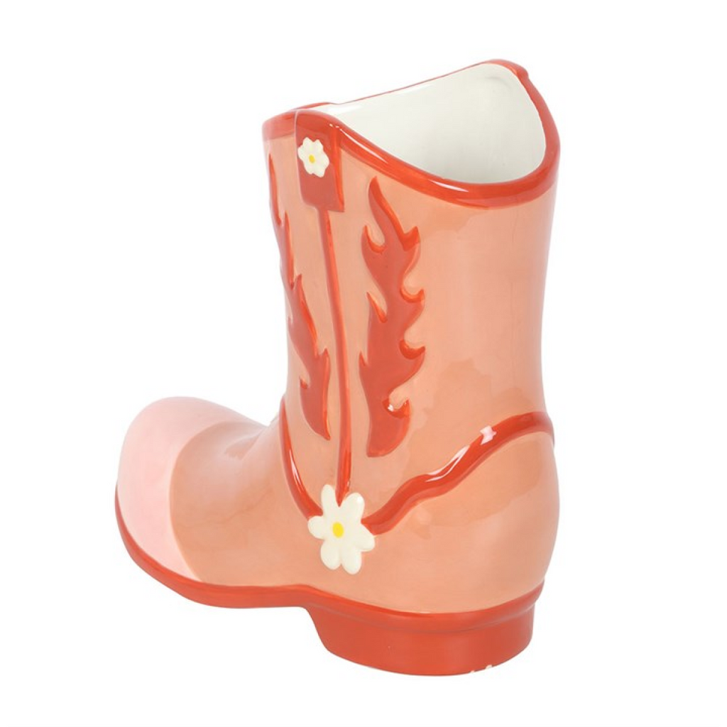 Pink Cowboy Boot Flower Vase Something Different
