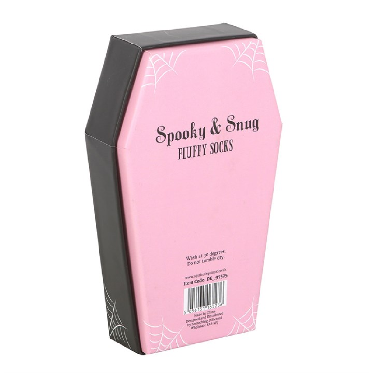 Pink and Black Striped Socks in Coffin Gift Box Something Different
