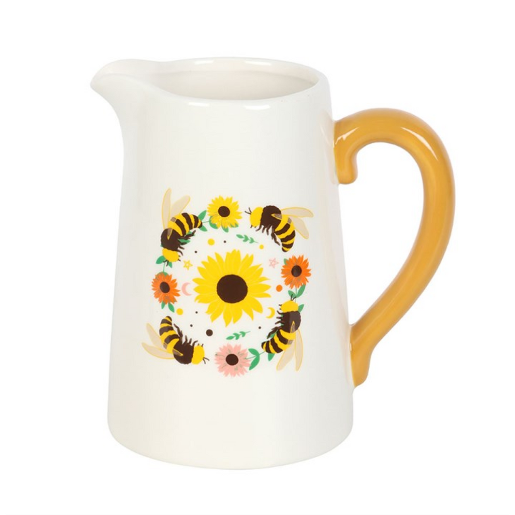 Bee and Sunflower Ceramic Flower Jug Something Different
