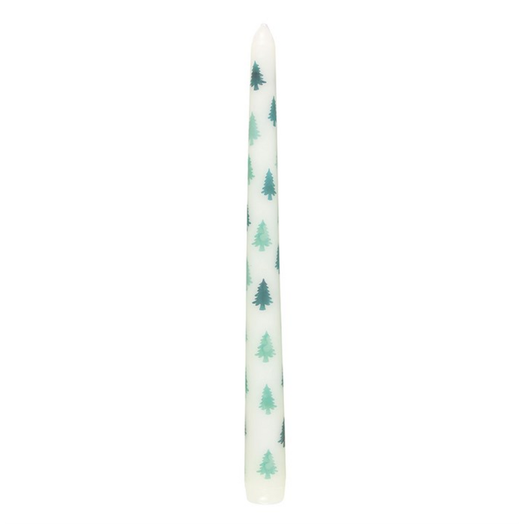 Green Fir Tree Candle Holder with Taper Candle