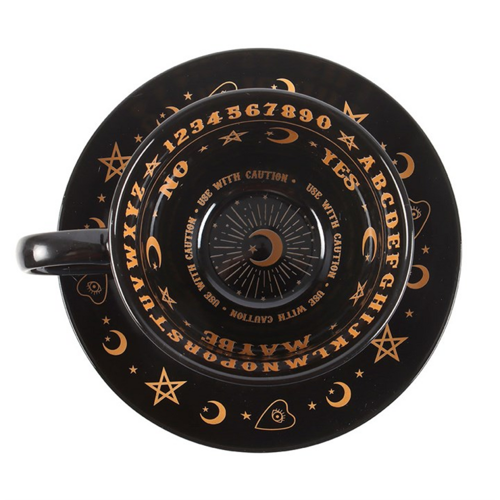 Black Talking Board Teacup and Saucer Something Different