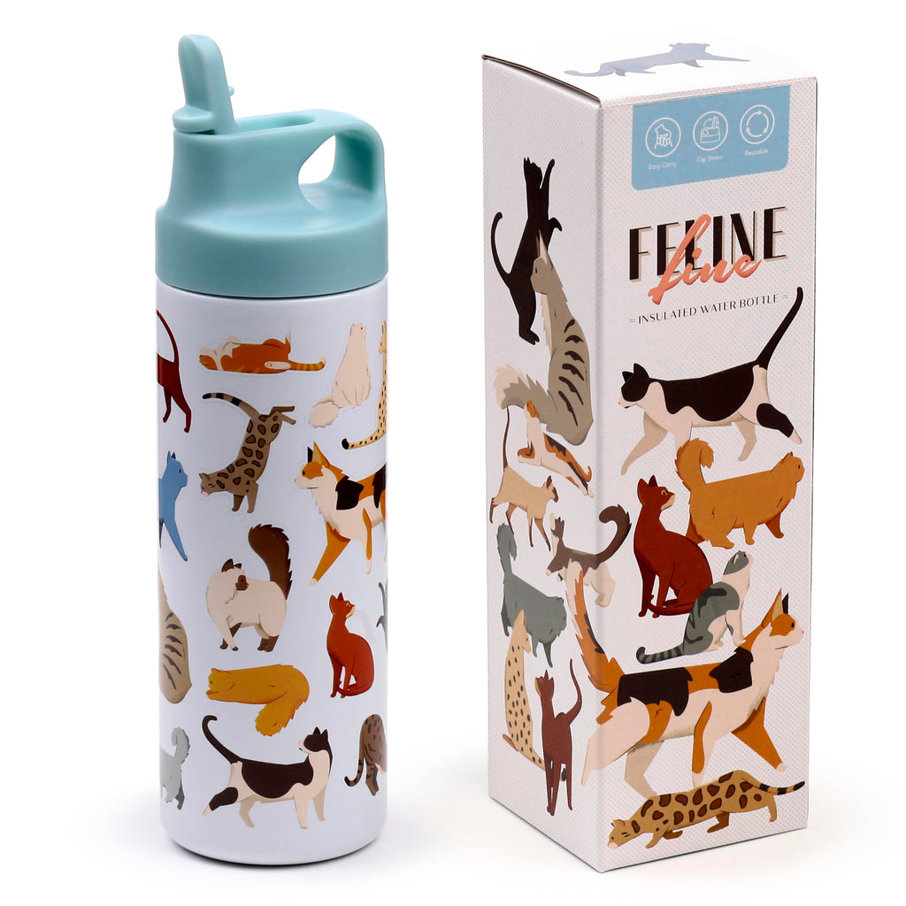 Puckator Feline Fine Cats Flip Top Drinks Bottle 500ml Puckator