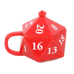 D20 Gaming Dice-Shaped Ceramic Mug with Lid – 500ml