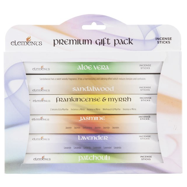 Elements Premium Incense Gift Pack – 6 Fragrances, 120 Sticks