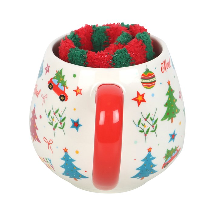 Nostalgic Christmas Print Mug and Socks Set