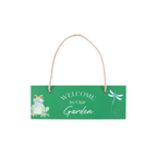 Green Welcome to Our Garden Hanging Sign