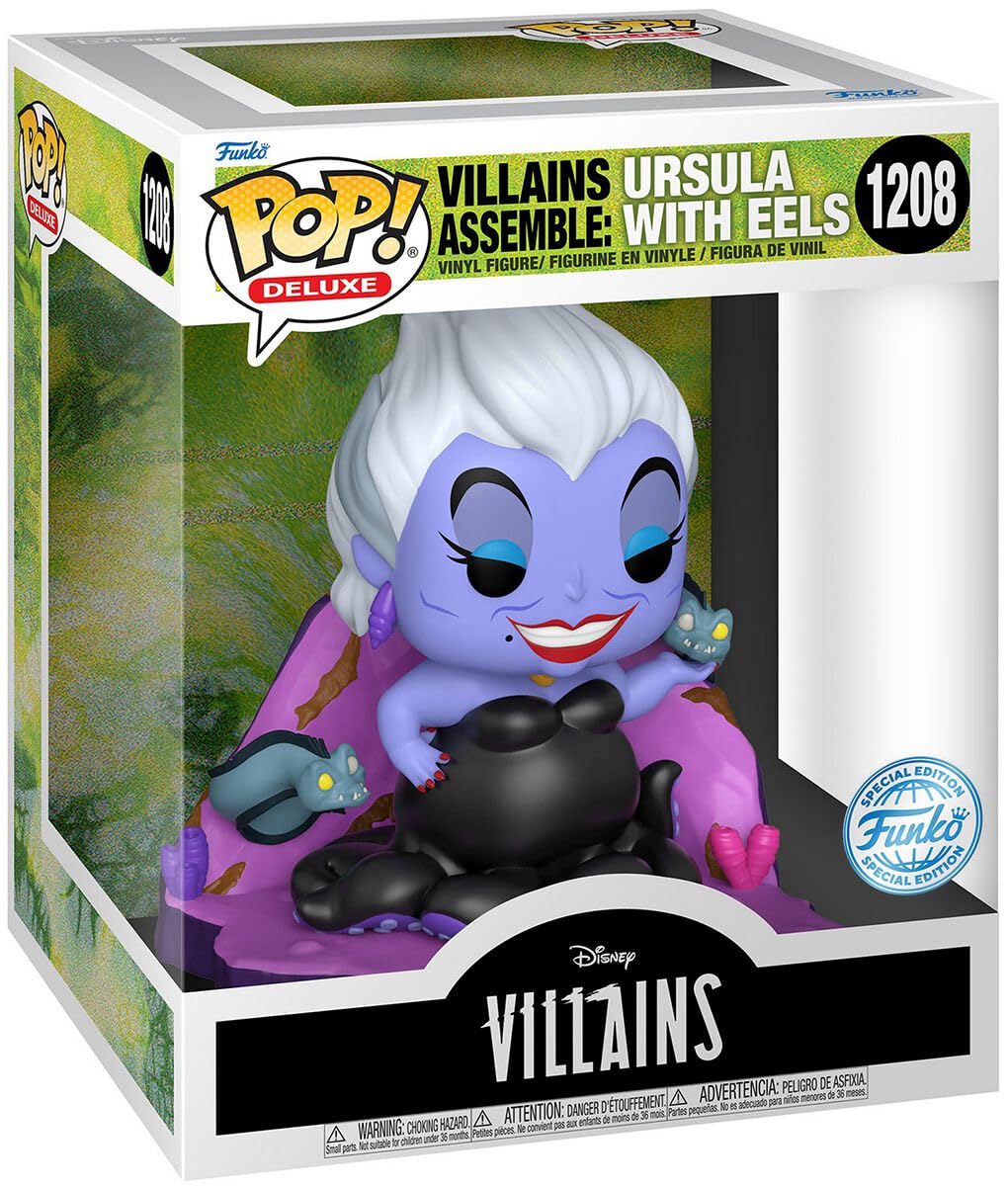Funko Pop! The Little Mermaid- Ursula with Eels (Pop! Deluxe) #1208 White Wabbit Retail