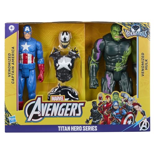 Marvel Avengers Venom Versus Titan Hero Captain America & Hulk Figure Set 30cm