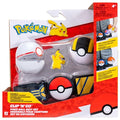 Jazwares Pokémon Pikachu Clip ‘N’ Go Belt Set - 2-Inch Pikachu Battle Figure with Premier Ball, Ultra Ball, and Electric-Type Themed Belt