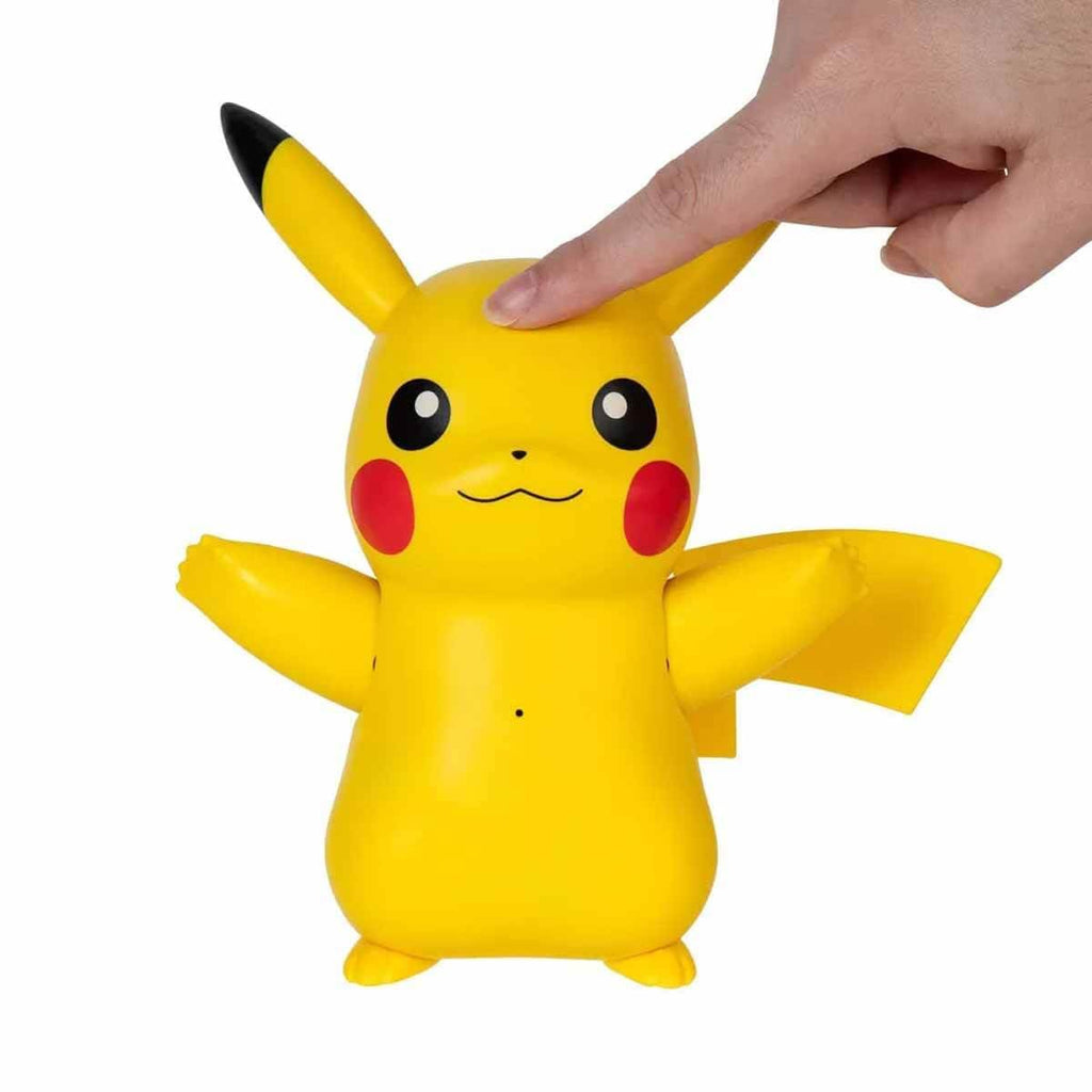 Jazwares Pokémon Train and Play Deluxe Pikachu - 4.5-Inch Pikachu Figure with Lights, Sounds, and Moving Limbs plus Interactive Accessories